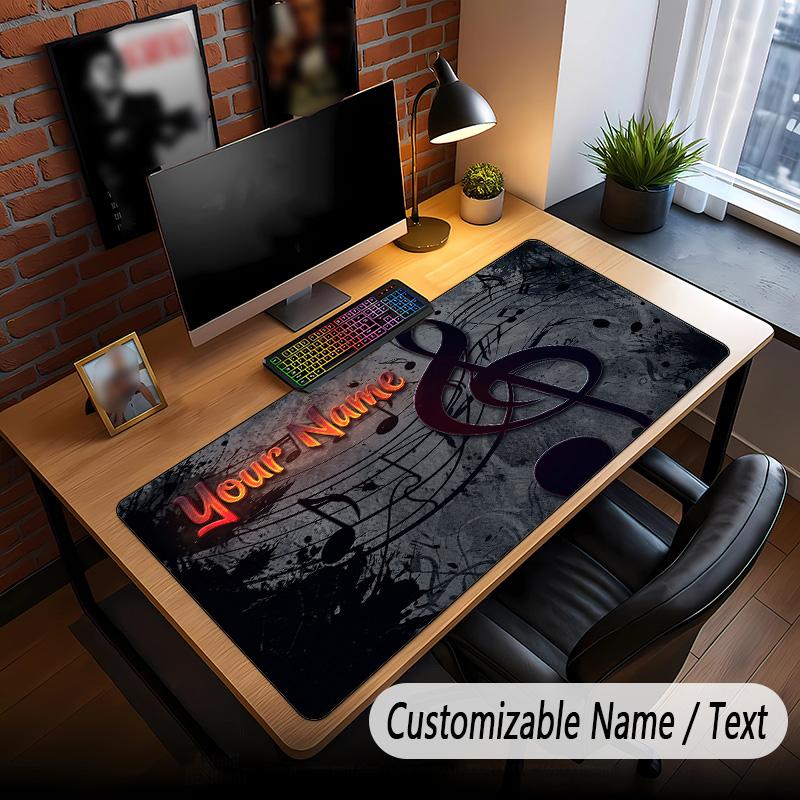 Music General Theme Custom Mouse Pad Personalized With Name Text Customized Desk Mat For Office Home Decor