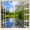 3D Murals Classic Window Lake Mountain Nature Scenery Wallpapers Living Room Bedroom Sofa 3D Wall Mural