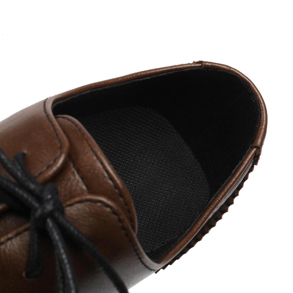 Q/Damen-Einzelschuhe mit hohem Absatz, Retro-Stil im britischen Stil, einfarbig, große Schnür-Low-Top-Schuhe