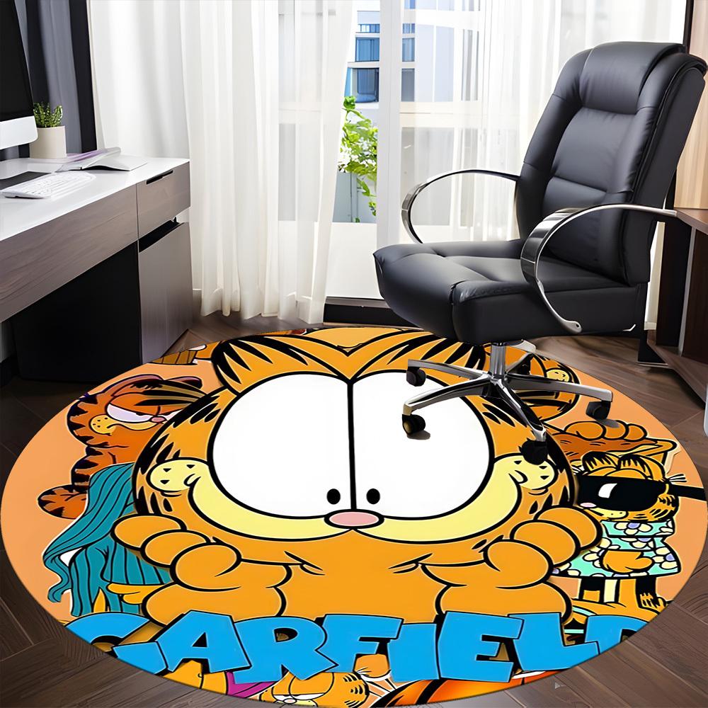 1pc Garfield Office Round Area Rug, Bedroom Living Room Home Decor, Room Deco, Offic A1016066