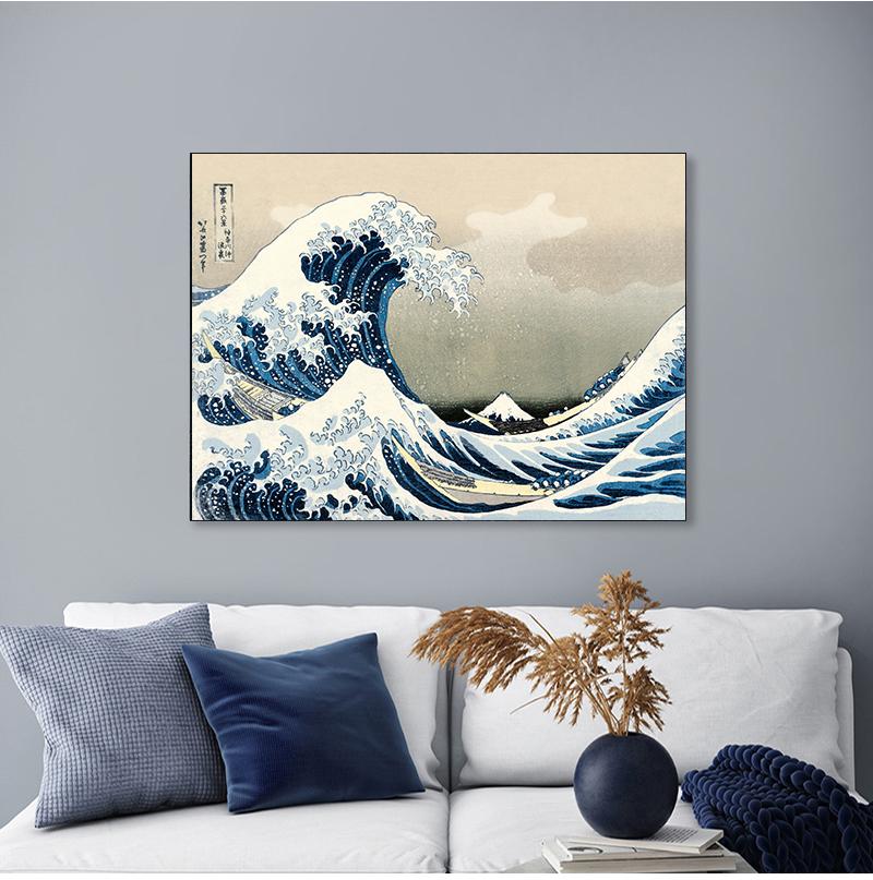 Original Kanagawa Surfing Katsushika Hokusai Canvas Painting Print Picture Poster Wall Bedroom Home Decoration No Frame