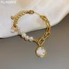 Charming Faux Gold Tone And Freshwater Pearl Bracelets ,Elegant ,Korean Modish Fashionable ,Jewelry ,Party ,Women 'S BraceletsElegant Jewelry