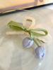 Fabric Mesh Bow Tulip Fringed Hairpin Sweet Small Fresh Simple Grab Clip Niche Design Headdress