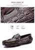 Men's Spring Alligator Pattern Leather Slip-On Shoes - Casual, Trendy, Soft Sole Driving & Work Shoes