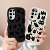 Case for Samsung Galaxy S21 S25 S24 A26 S22 Ultra S23 Plus A25 S20 FE Soft Phone Cover A35 A36 A34 A24 A55 A54 Black Cat Cartoon