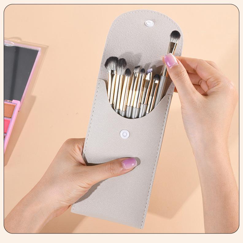 15-piece Makeup Brush Set: Eye, Stippling, Blush, Lip, Scythe-shaped, Eyeshadow, Nose Shadow, Full Setting Brushes