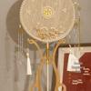 Champagne Bride Fan DIY Kit: Double-Sided Chinese Wedding Round Fan Gift Box