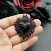 54*44mm1pc Large Boho Filigree Heart Matt Charms Pendants for DIY Necklace Jewelry Making Accessories Enameled Sacred Heart
