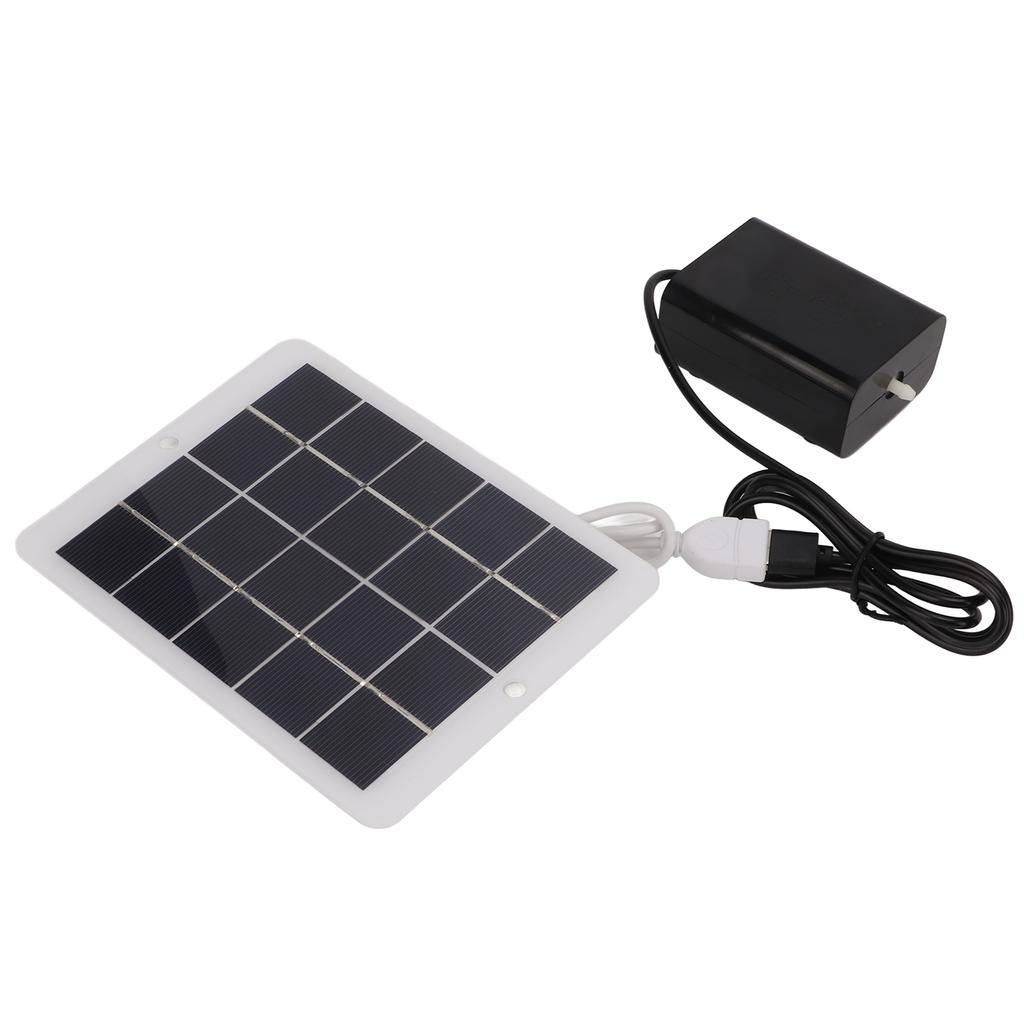 Solar Oxygen Pump Output Interface 3W5V Portable Solar Oxygen Aerator for Traveling Camping Cycling