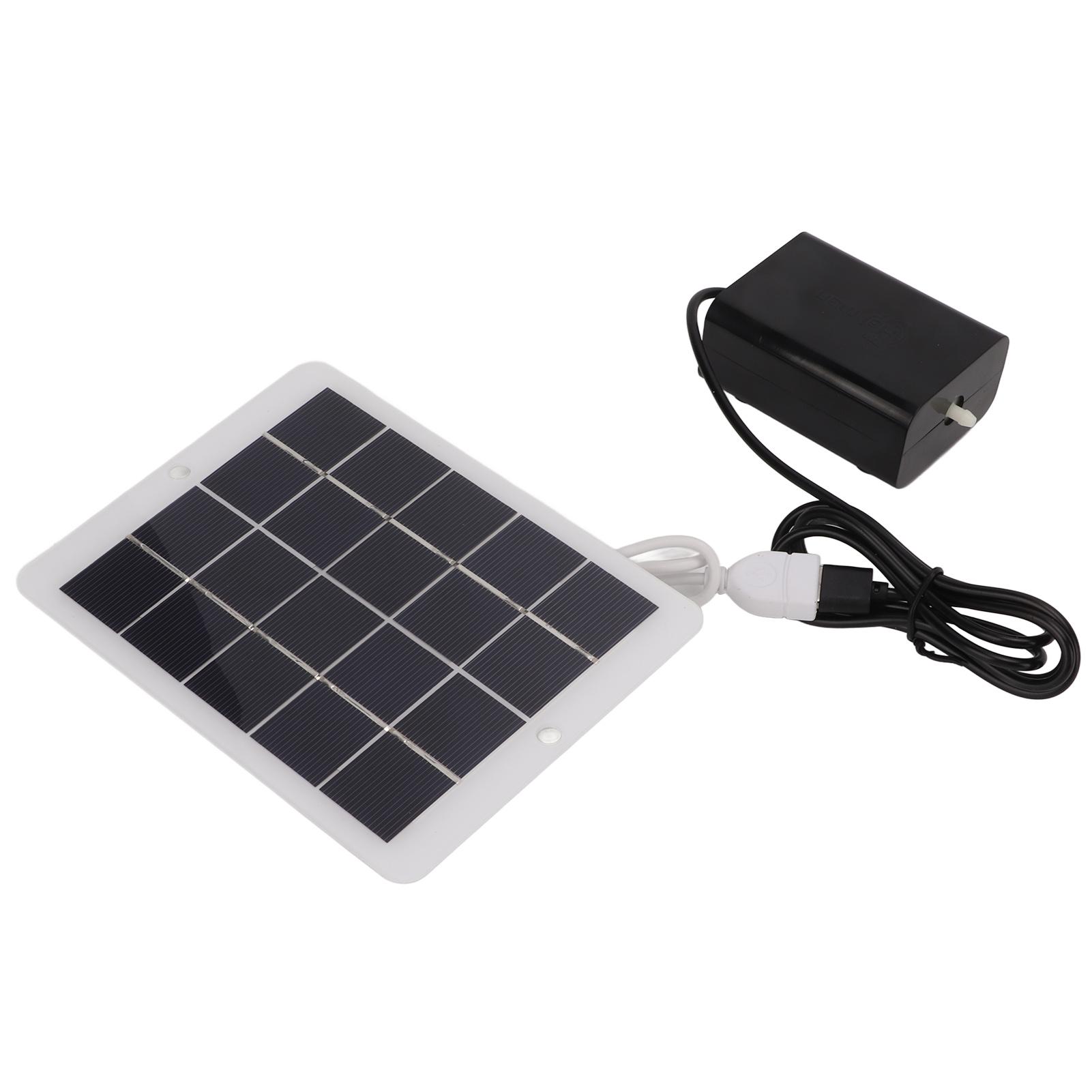 

Solar Oxygen Pump Output Interface 3W5V Portable Solar Oxygen Aerator for Traveling Camping Cycling