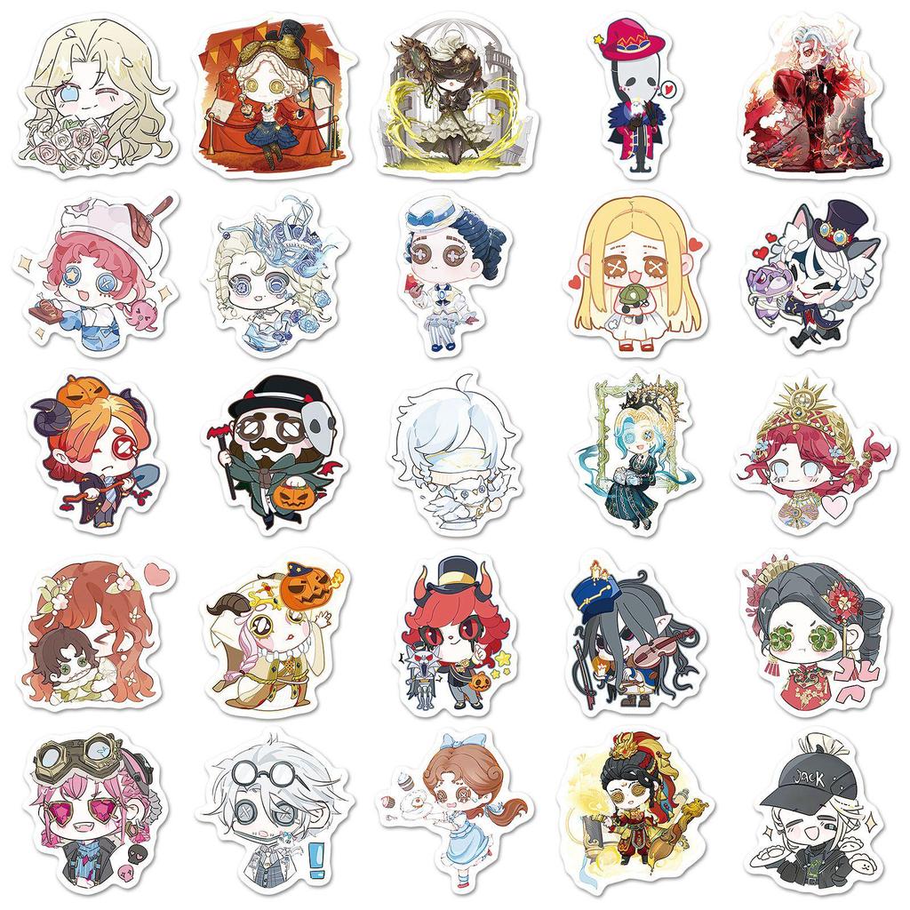 50 Cute Identity V Cartoon Character Stickers: Waterproof Decorative DIY Notebook Set