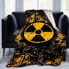 1pc Radiation Symbol Printing Lightweight Flannel Blanket, Comfortable and Warm Blanket, for Camping Sofa Bed and Couch Office, Gift