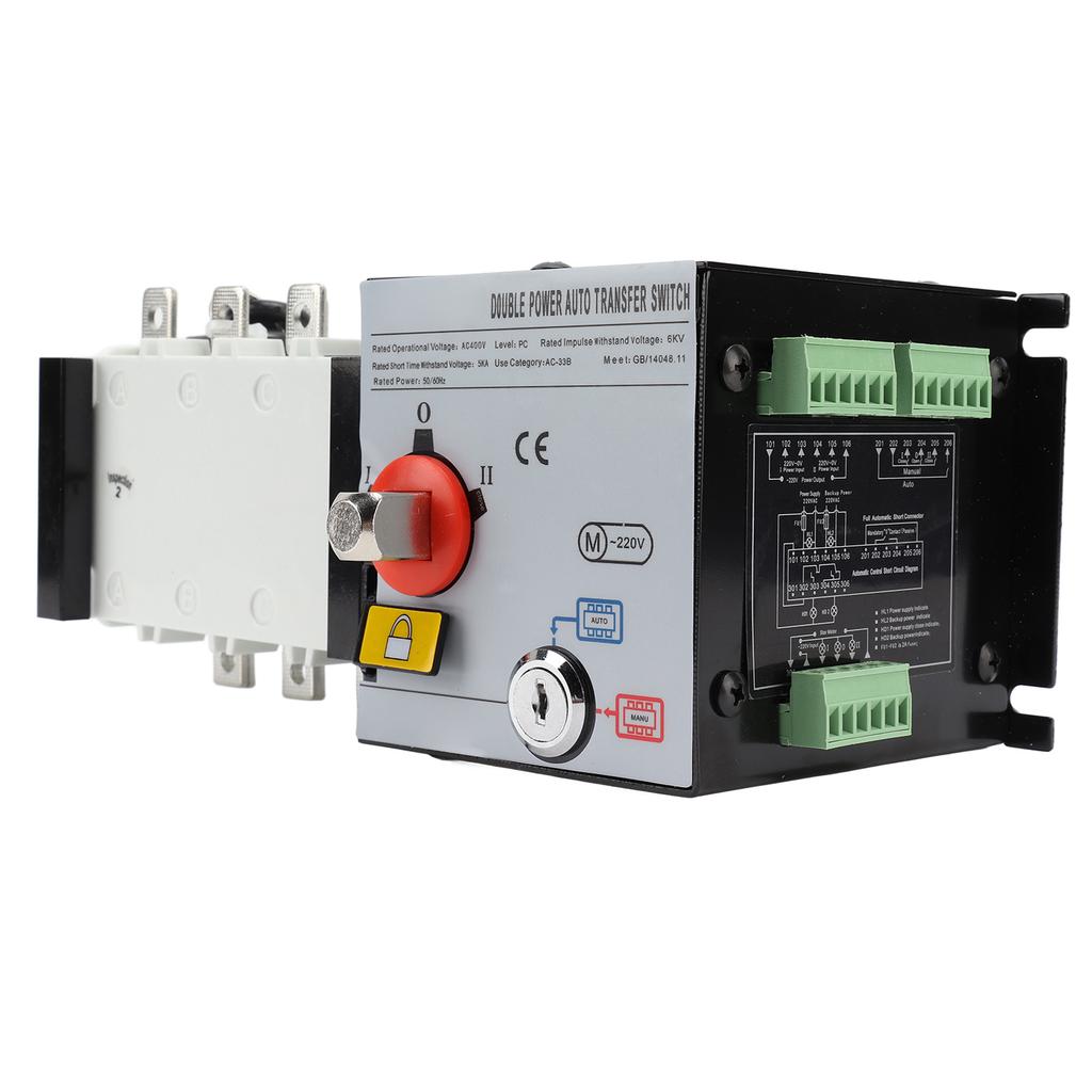 Generator Umschalter PC Isoliert 2in 1out Dual Power Automatischer Umschalter AC400V 125A