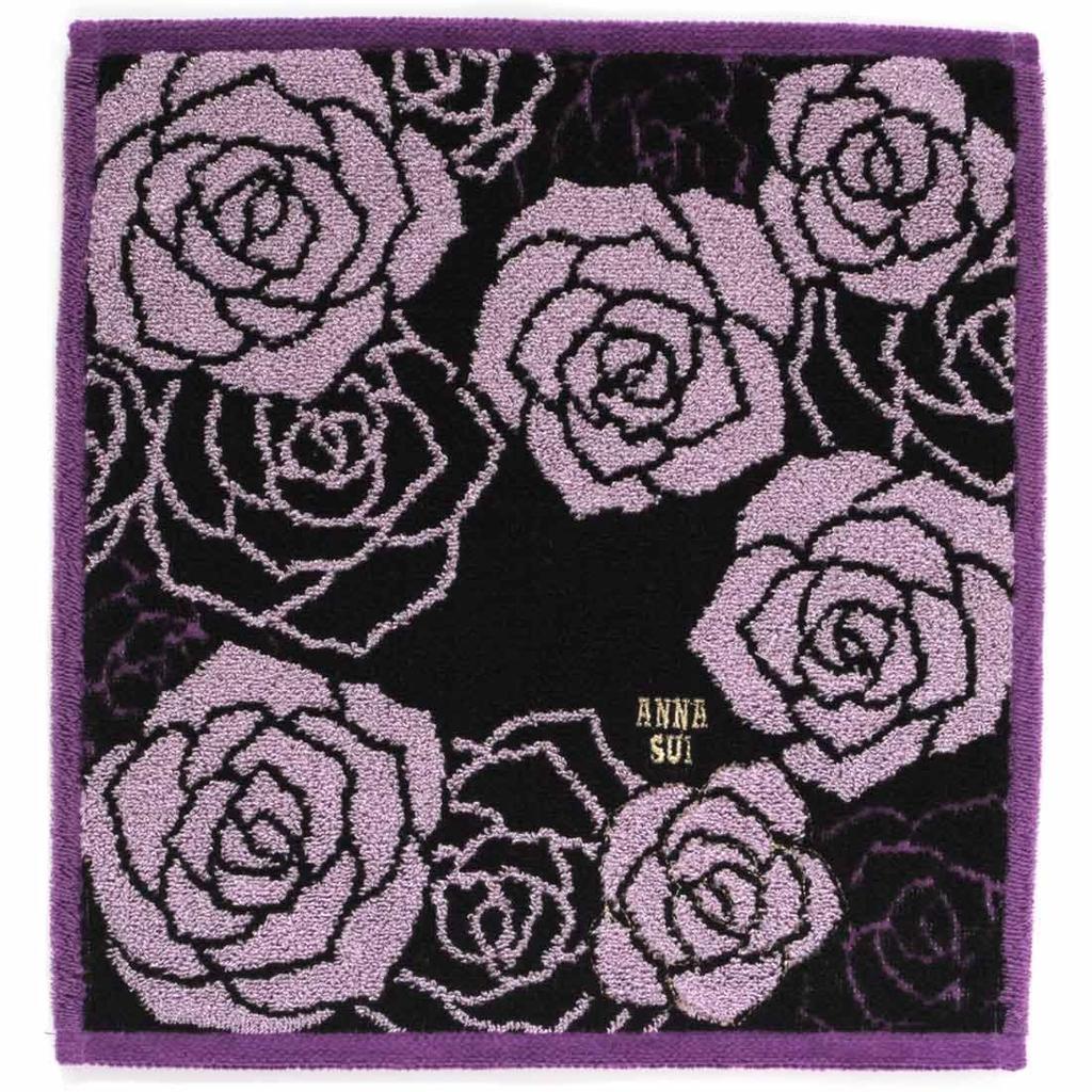 ANNA SUI Large Towel Handkerchief In Rose for (28cm) (Black) Women, 109307-0012-04