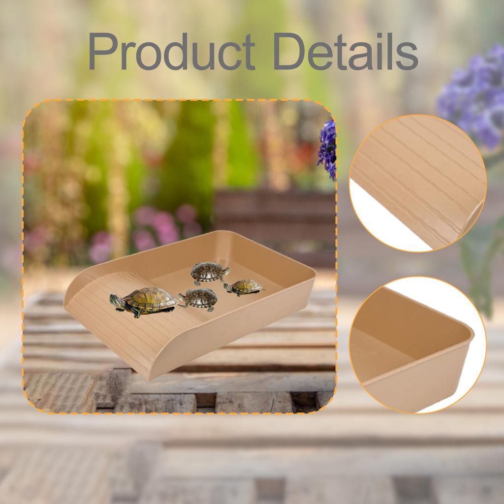 Reptile Bathing Pool with Ramp Reptile Food Water Bowl for Frog Turtle Gecko Tortoise Food Dish Reptile Food Water Bowl