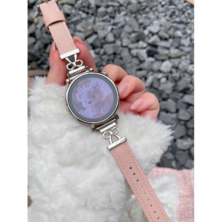

High quality strap leather loop link band For Samsung Galaxy Watch 7 FE 5 Pro 4 6 classic 44mm 40mm sport bracelet correa Galaxy Watch FE 40mm розовый
