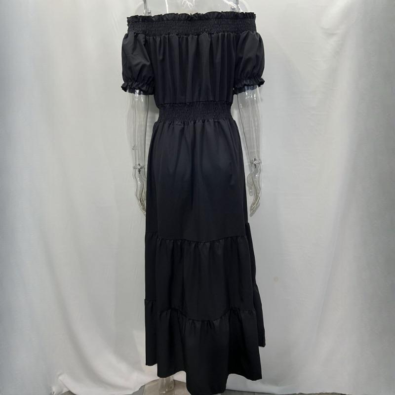 GMXIA Women's Dresses One Shoulder Spring Short Sleeve Long Dresses