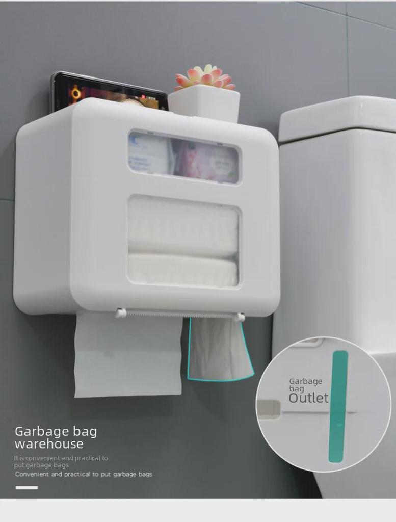 Porte-papier toilette mural étanche et support de rangement