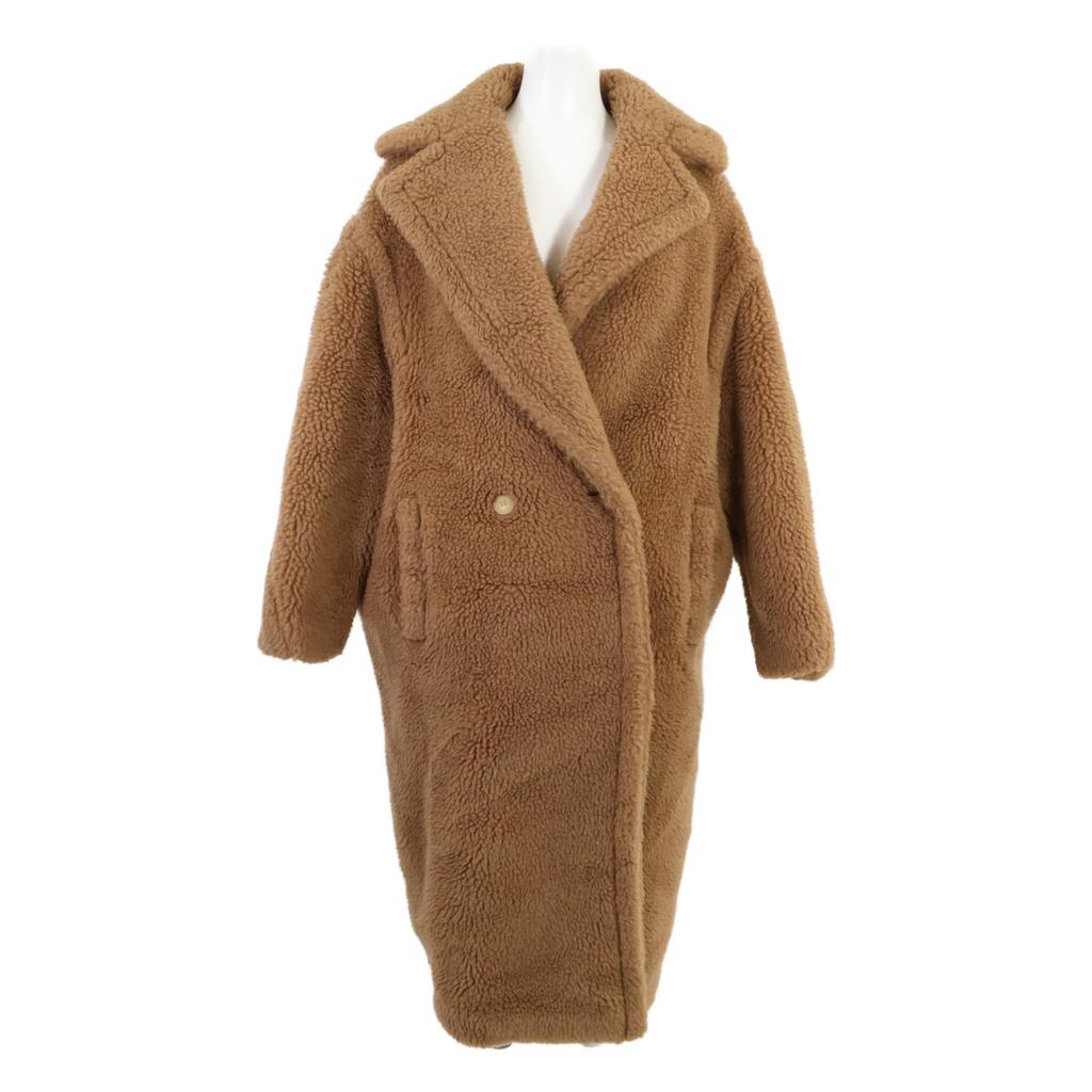 Max Mara Domestic Regular 24AW 101614236 Camel x Silk Teddy Bear coat S BrownUsed