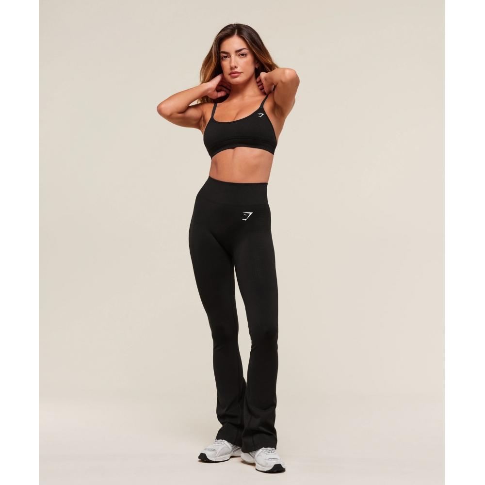 Gymshark Vital Sculpt Colanți fără cusături cu picior evazat Negru B2c7m Bb2j