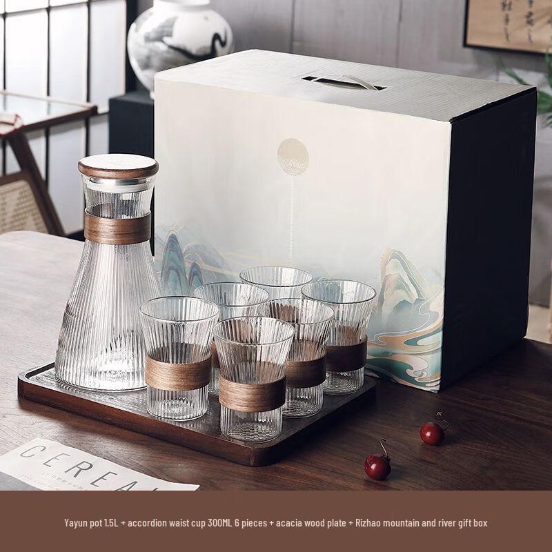 

TXRMDX Chinese Style Heat-Resistant Glass Teacup & Water Pot Set