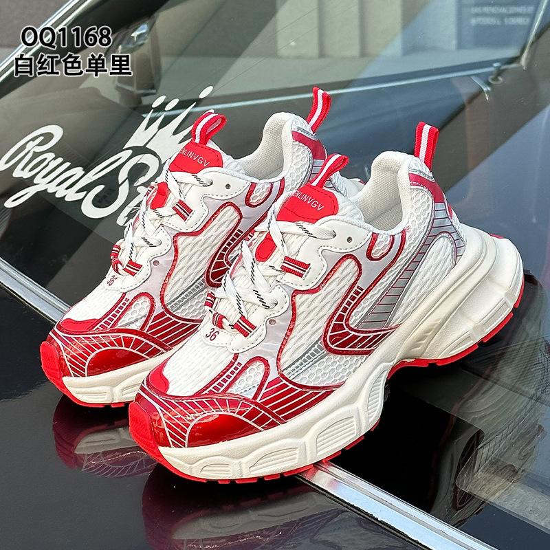Daddy shoes red spring and autumn new lace-up ins trendy casual European super fire sports shoes