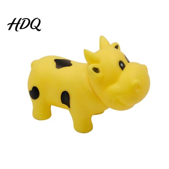 Pinch Resistant Toy Squeaky Cow Squeeze with Realistic Sound Soft TPR Fidget for Stress Rubber Ball Relief & Pranks Cute Farm Animal-Shaped