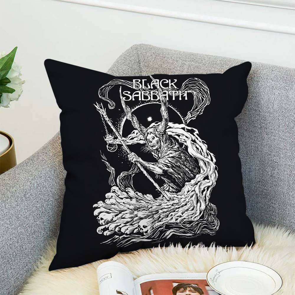 BLACK S-SABBATH Pillow Case Double-Sided Printing Cushion Cover 45x45 Decorative Cushions Sofa Home Decor Soft Pillowcase