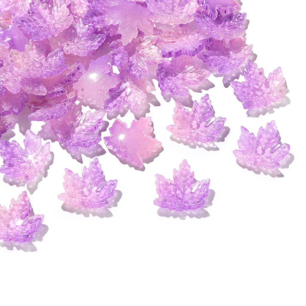 10Pcs/lot 20x20mm Gradient Color Maple Leaf Glass Bead Jewellery Making Beads for Bracelets Necklace DIY Craft Supplies