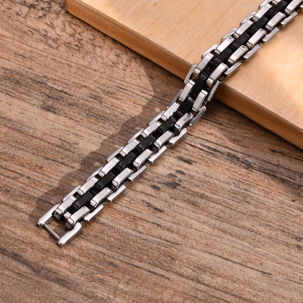Gents Bracelet For Men ,Two Tone Stainless Steel Bracelet ,Men Jewelry