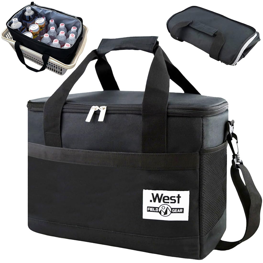 

Термобокс от Outdoor Большой вместимости 30 л Изоляционная сумка-холодильник Термоизоляция Складная сумка-холодильник Сумка-корзина для покупок [Рекомендуемый гид] 4-слойный чёрный