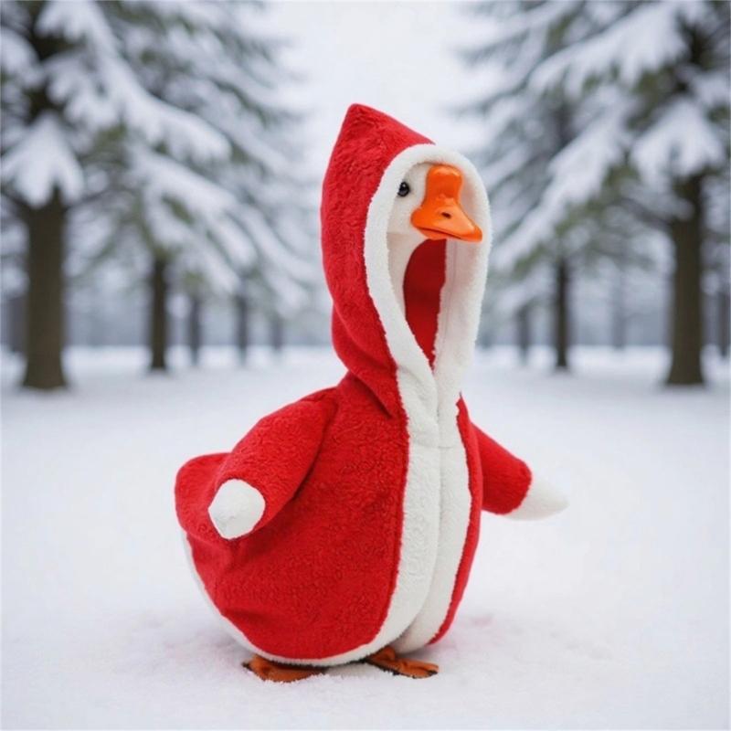 Christmas Geese Outfit With Soft Fabric Holiday Porch Decoration For Home Garden Statue