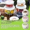 HAPPY WASH  New Fruit Strainer Container With Lid, (1L) 2 In 1 Drainer Basket With Foldable Handle, Multifunctional Colander For Kitchen And Camping,