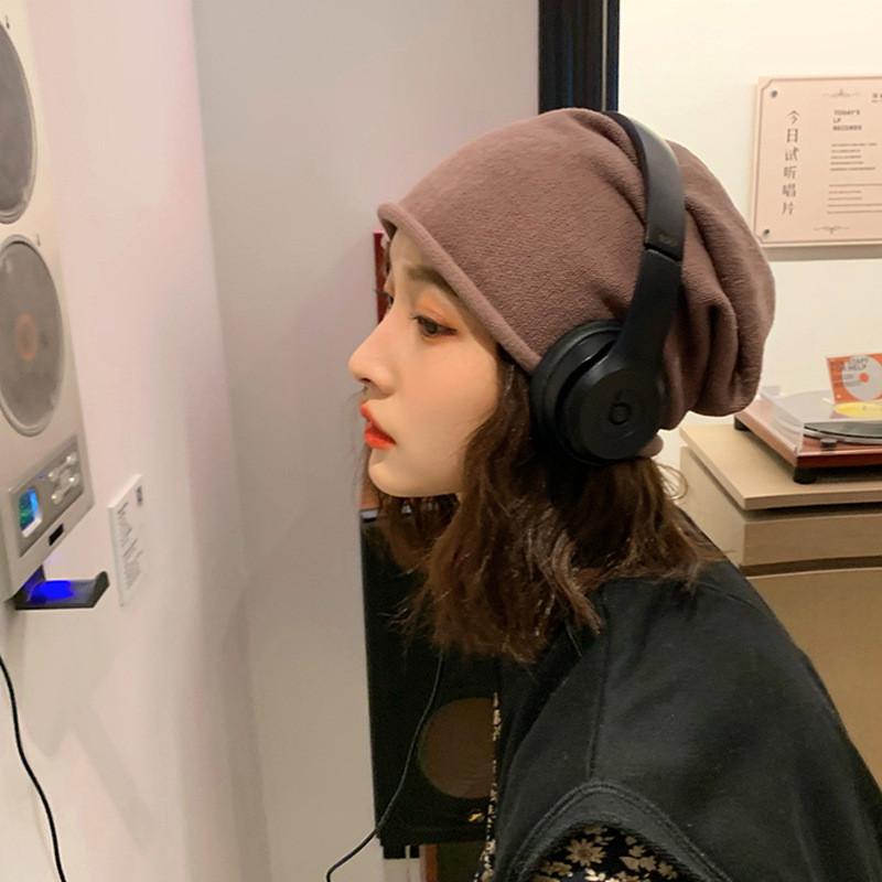 Soft Cottonpolyester Knit Beanie For Women Warm Winter Hat In Black Stylish