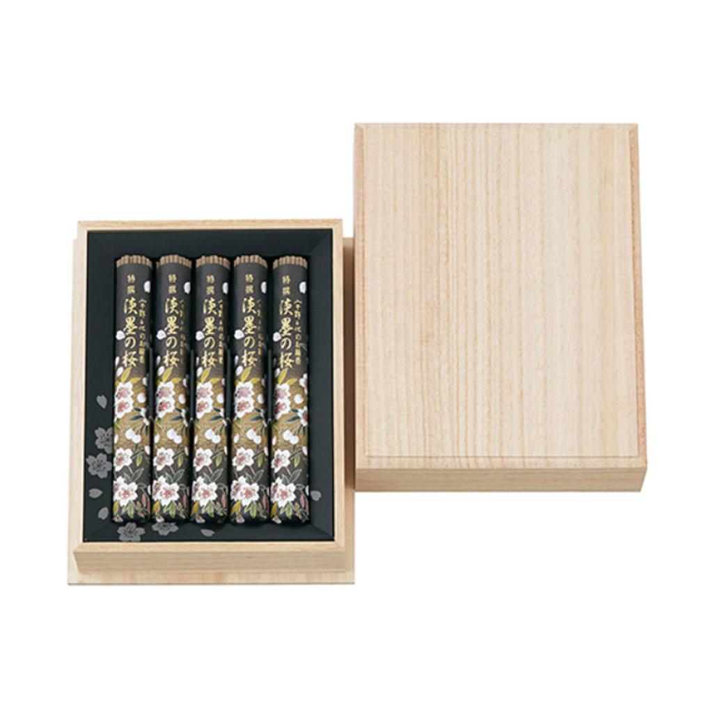Nippon Kodo Uno Chiyo Incense Paulownia 5 Special Light Ink Cherry Incense Low 25 Minutes Sticks, Box, Packs, 37118, Selection, Blossoms, 0.115kg,