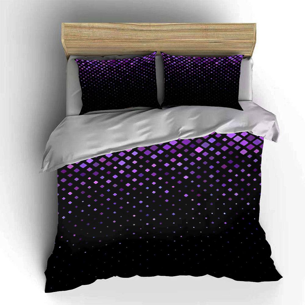 "Purple Gradient Decorative Set" Bedding Set with 1 Duvet Cover 2 Pillowcases Single Double King Queen, Gift