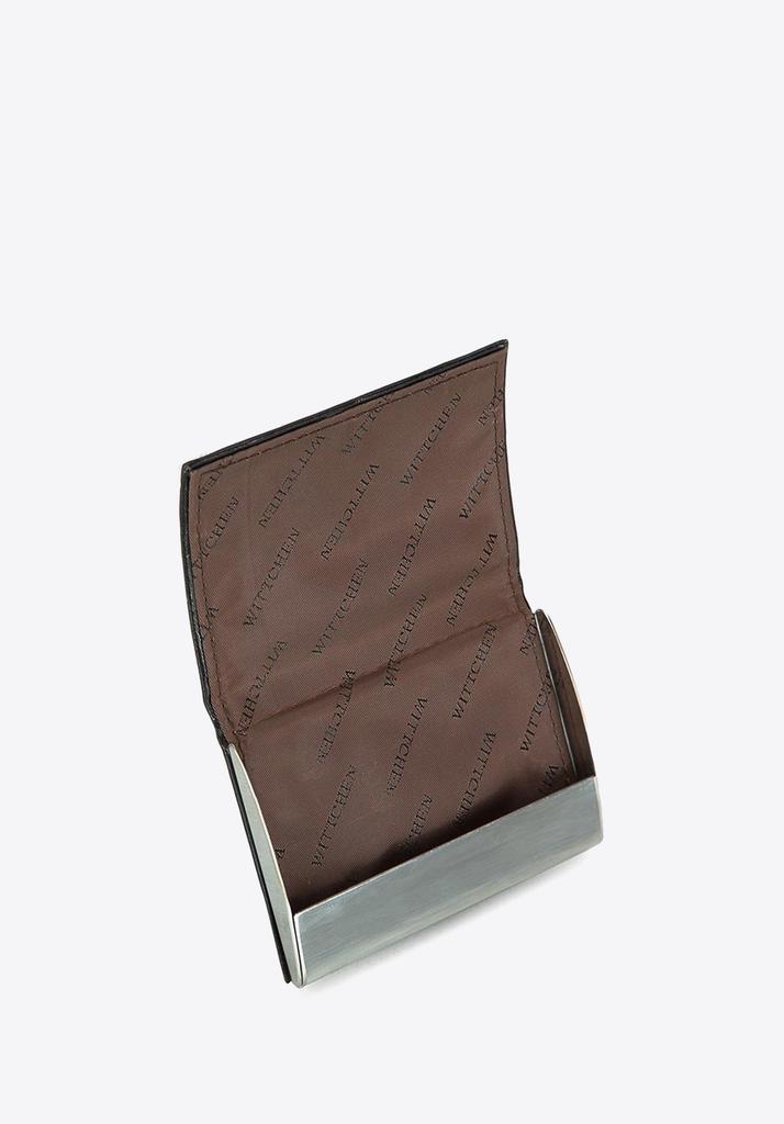 Wittchen Men's Leather Business Card Case With Coat Of Arms, Classic Black, Natural Leather