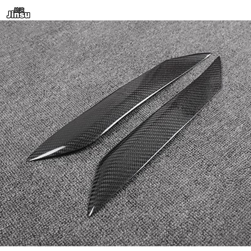 For Toyota Mark X 2004 - 2009 Carbon Fiber Headlight Cover Eyebrows Reiz Fiber Glass Primer Car Front Lamp Eyelids Sticker 2Pcs