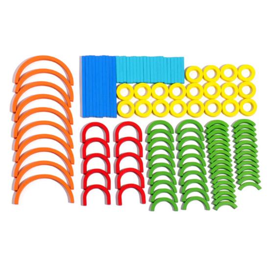 1 Set Wooden Stick Ring Puzzle Toy Kids Colorful Blocks Puzzle Matching Game Focus Training Toddlers Boys Girls Educational Puzzle Toy