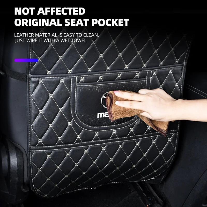 Per Mazda Tappetino Anticalcio per Schienale Sedile Auto Accessori Interni in Pelle Auto per Mazda 2 3 5 6 CX5 CX9 CX7 CX4 CX3 CX30 MX5 MX3 BK NC