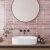 VaryPaper Tile Stickers Wall Decals Wallpaper Stickers Removable Wallpaper Sheets Pink 3D Interior Decor Set Brick Pattern Tile Sheets Mosaic Tiles