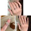 Fashion Zircon Motherofpearl Diamondshaped Open Ring For Women