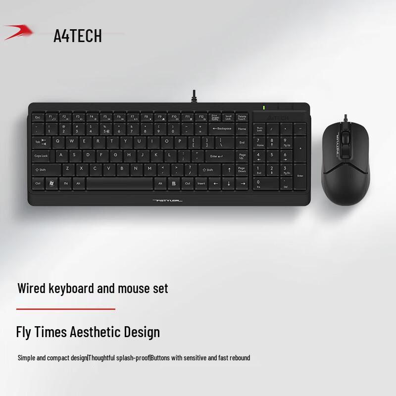 

Проводная клавиатура и мышь A4Tech Feishidai F1512