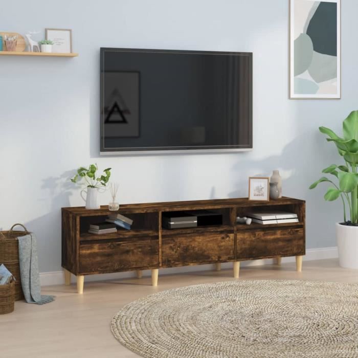 VidaXL TV Cabinet Smoked Oak 150x30x44.5 Cm Engineered Wood 831914