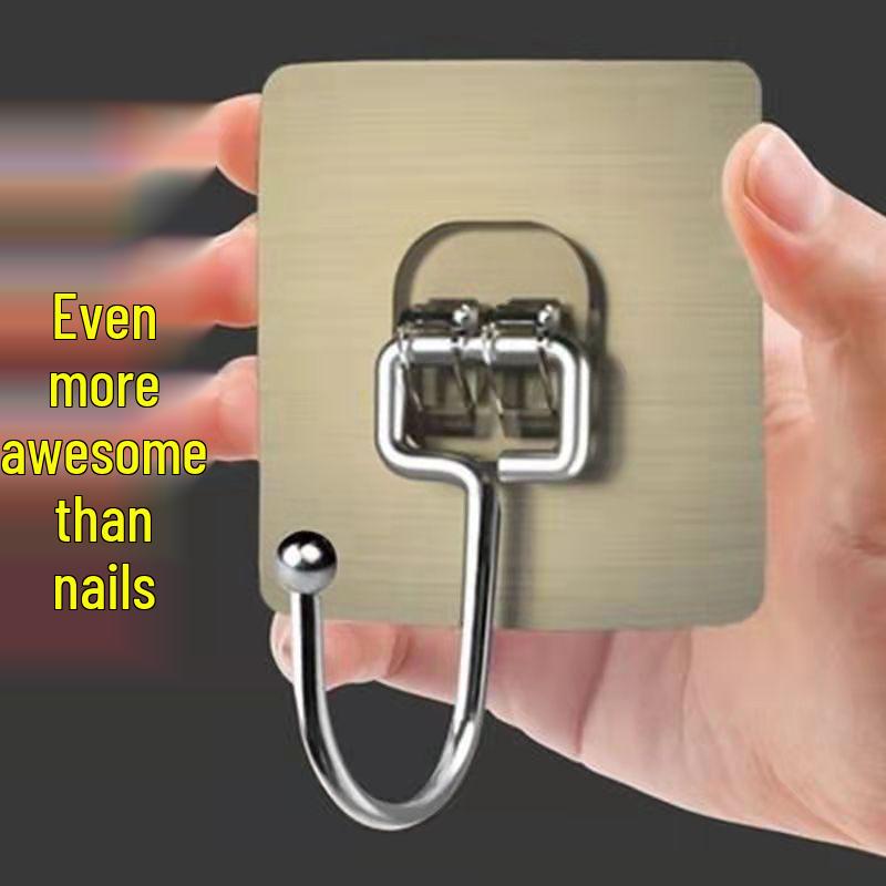 

Strong Adhesive No-Drill Wall-Mounted Suction Cup Hook – No-Mark, Load-Bearing for Kitchen Use