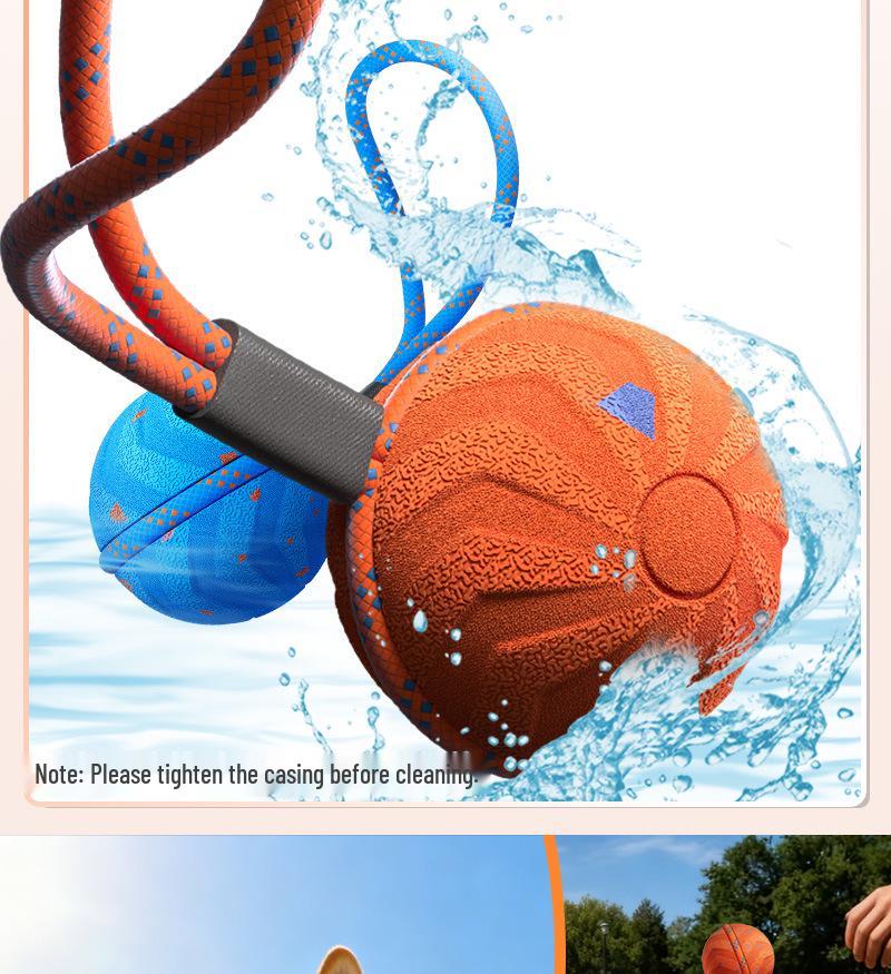 Cross-Border Electric Smart Dog Teasing Ball: Bite-Resistant E-TPU Pet Entertainment Bouncing Ball with Rope.