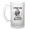 Chope De Bière - PLANETEE - J'peux Pas Minimaliste - Verre Trempé Givré - 470 Ml - Impression Par Sublimation