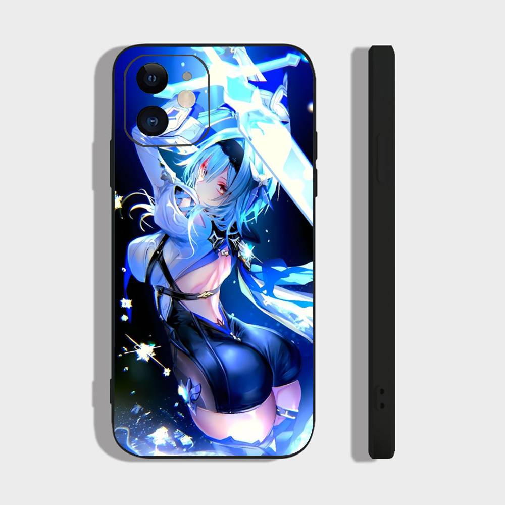 Eula Lawrence Genshin Impact Phone Case For IPhone 17 Air 16 15 14 13 Pro Max 11 12 Black Silicone Cover IPHONE 12