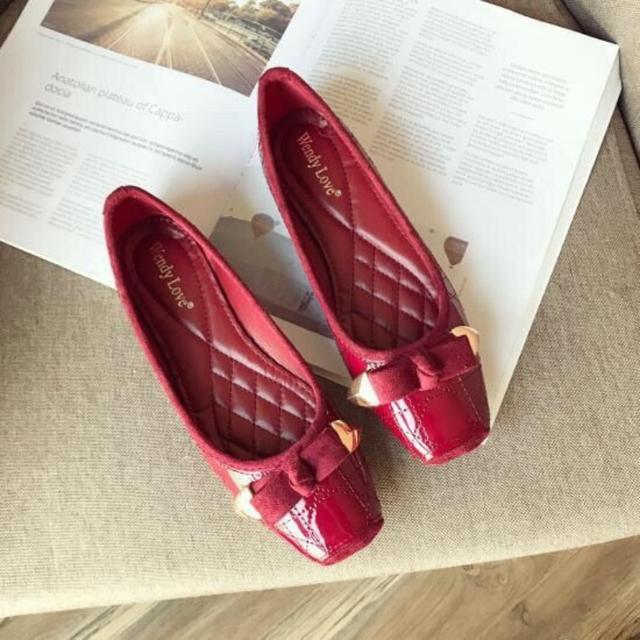 

Туфли-бобы, женские новые туфли на плоской подошве с квадратной головкой, женские яркие туфли на плоской подошве с бантом, высококачественная кожаная обувь на мягкой подошве 40