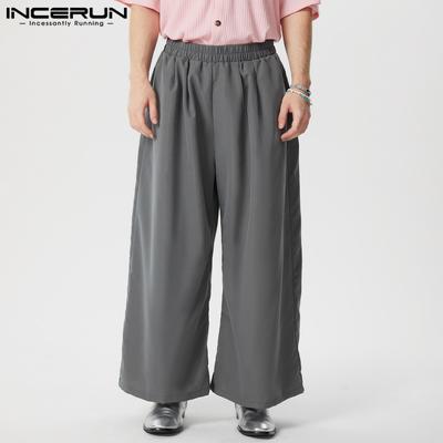 Pantalon long à taille élastique pour homme, coupe large et décontractée